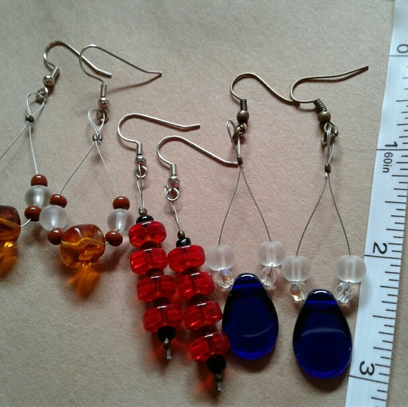 💖3 Pair Set 💖of Ladies Dangle Earrings - Picture 3 of 7